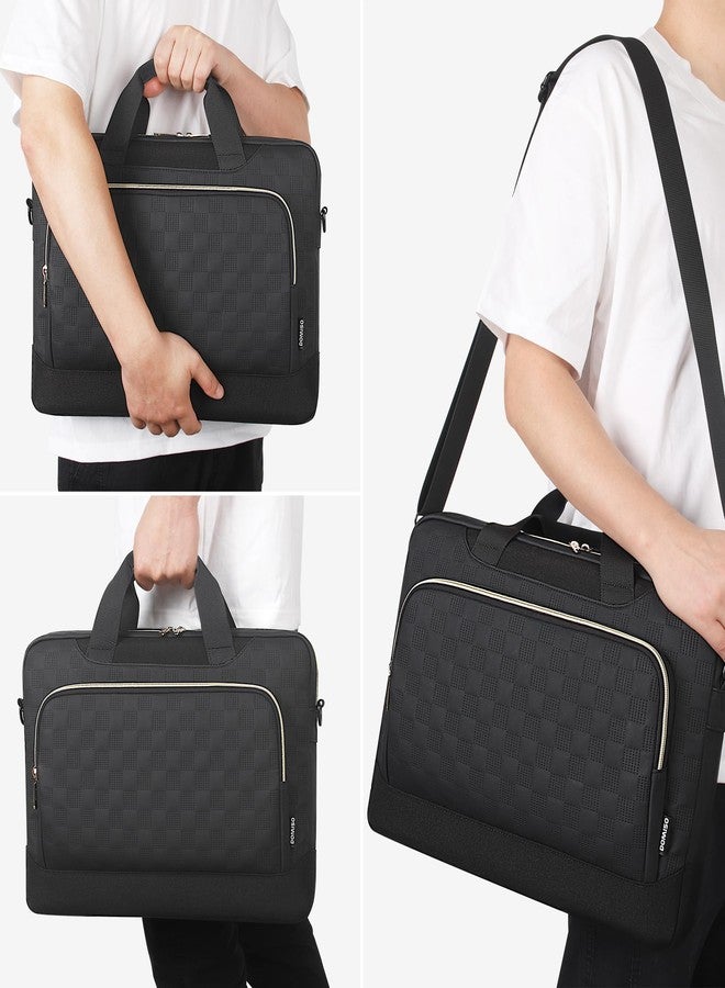 DOMISO 17-17.3 inch Laptop Sleeve Business Briefcase 17 inch Laptop Bag Waterproof Laptop Case for Men Women Business Office Work Computer Case 17 inch Messenger Shoulder Bag,Black - Image 2