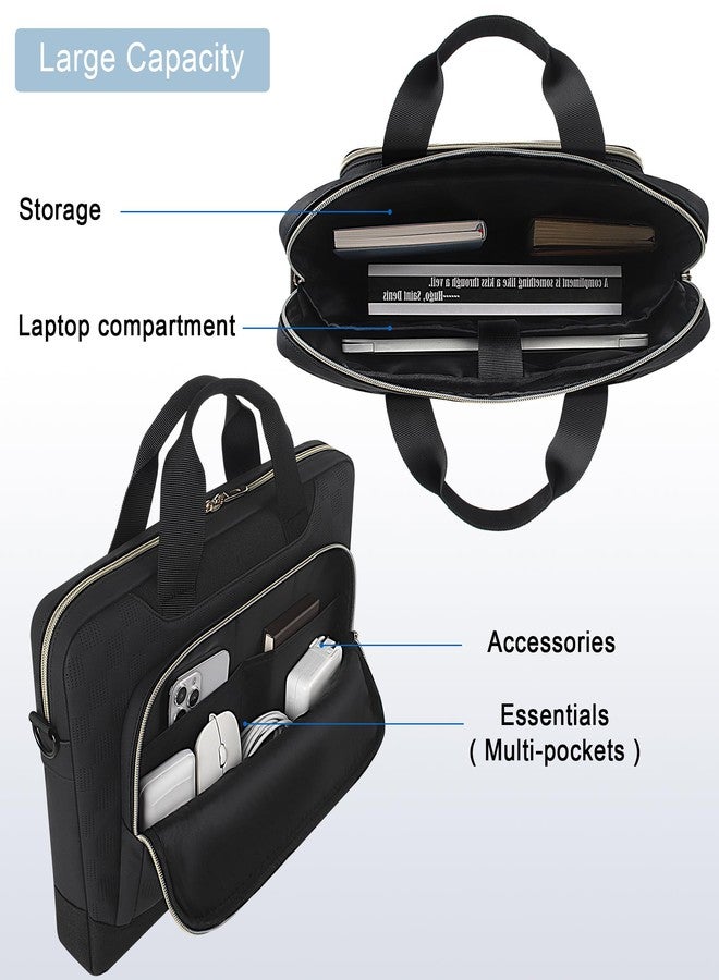 DOMISO 17-17.3 inch Laptop Sleeve Business Briefcase 17 inch Laptop Bag Waterproof Laptop Case for Men Women Business Office Work Computer Case 17 inch Messenger Shoulder Bag,Black - Image 5