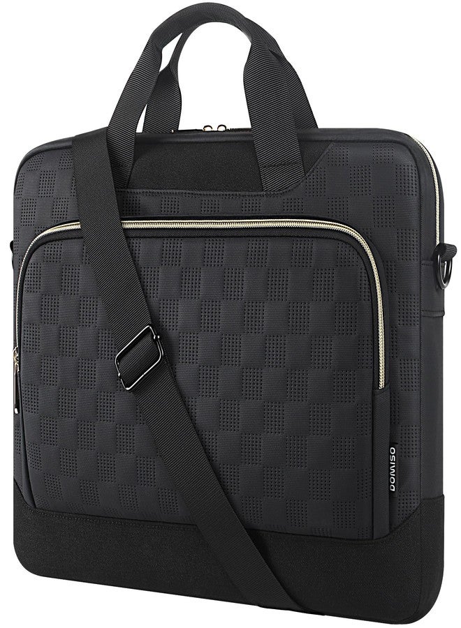 DOMISO 17-17.3 inch Laptop Sleeve Business Briefcase 17 inch Laptop Bag Waterproof Laptop Case for Men Women Business Office Work Computer Case 17 inch Messenger Shoulder Bag,Black - Image 1