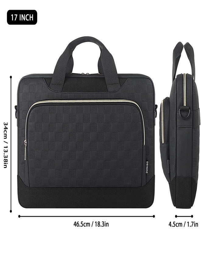 DOMISO 17-17.3 inch Laptop Sleeve Business Briefcase 17 inch Laptop Bag Waterproof Laptop Case for Men Women Business Office Work Computer Case 17 inch Messenger Shoulder Bag,Black - Image 4