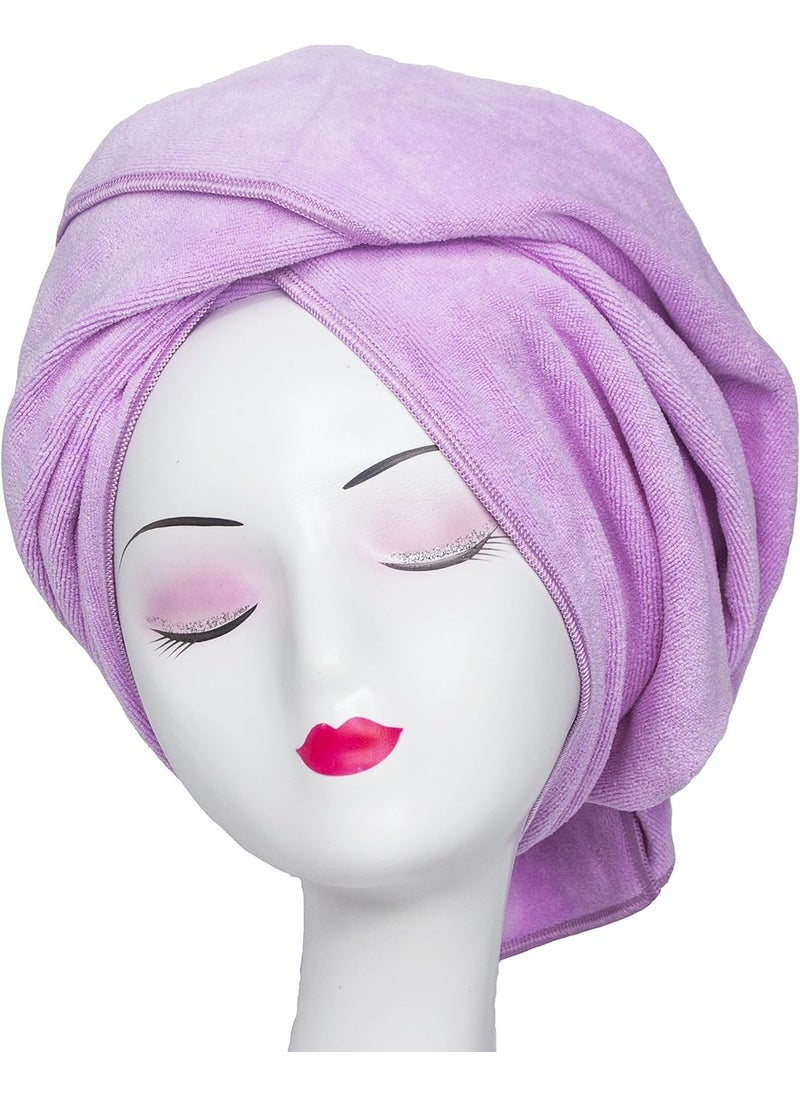 TANCANO - Microfiber Hair Towel Anti Frizz Hair Wrap Super Absorbent Curly Hair Drying Towel 236x47 Large Multifunction Towel for Bath Spa Makeup Light Purple - Image 1