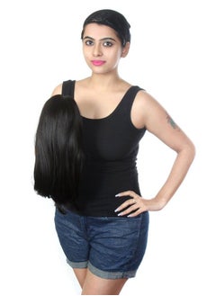 Ritzkart Hair Wig Feel Synthetic Straight Style Black  - Image 5