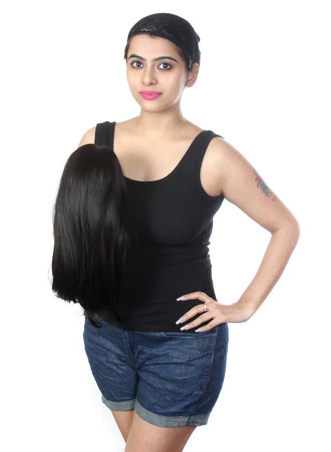 Ritzkart Hair Wig Feel Synthetic Straight Style Black - Image 5
