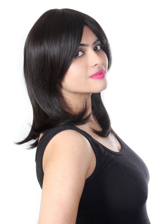 Ritzkart Hair Wig Feel Synthetic Straight Style Black - Image 3