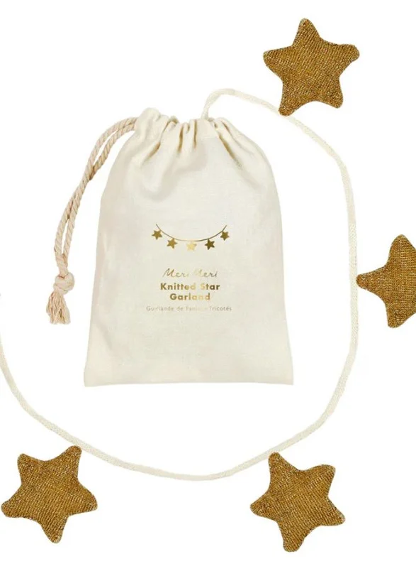 ميري ميري Gold Knitted Star Garland