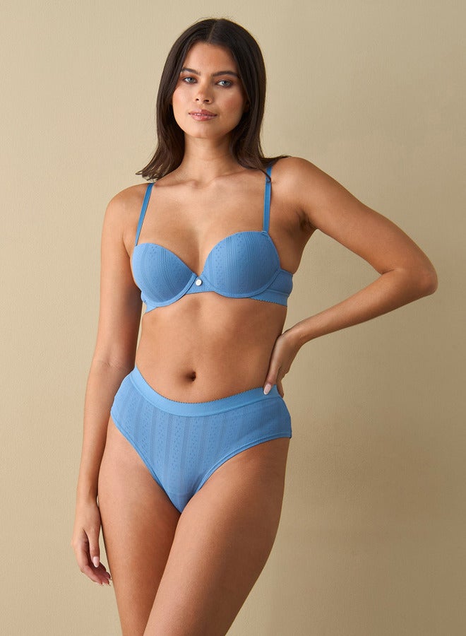 Splash FAV Set of 3 - Textured Padded Plunge Bra with Hook and Eye Closure - Image 2