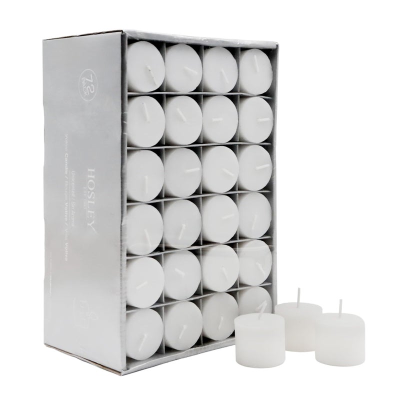 Hosley Unscented White Votive Candles, 72-Pack â€“ Clean-Burning, Long-Lasting 10-12 Hour Burn â€“ Ideal for Weddings, Home DÃ©cor, Spa, Events â€“ Bulk Value for Versatile Use - Image 2