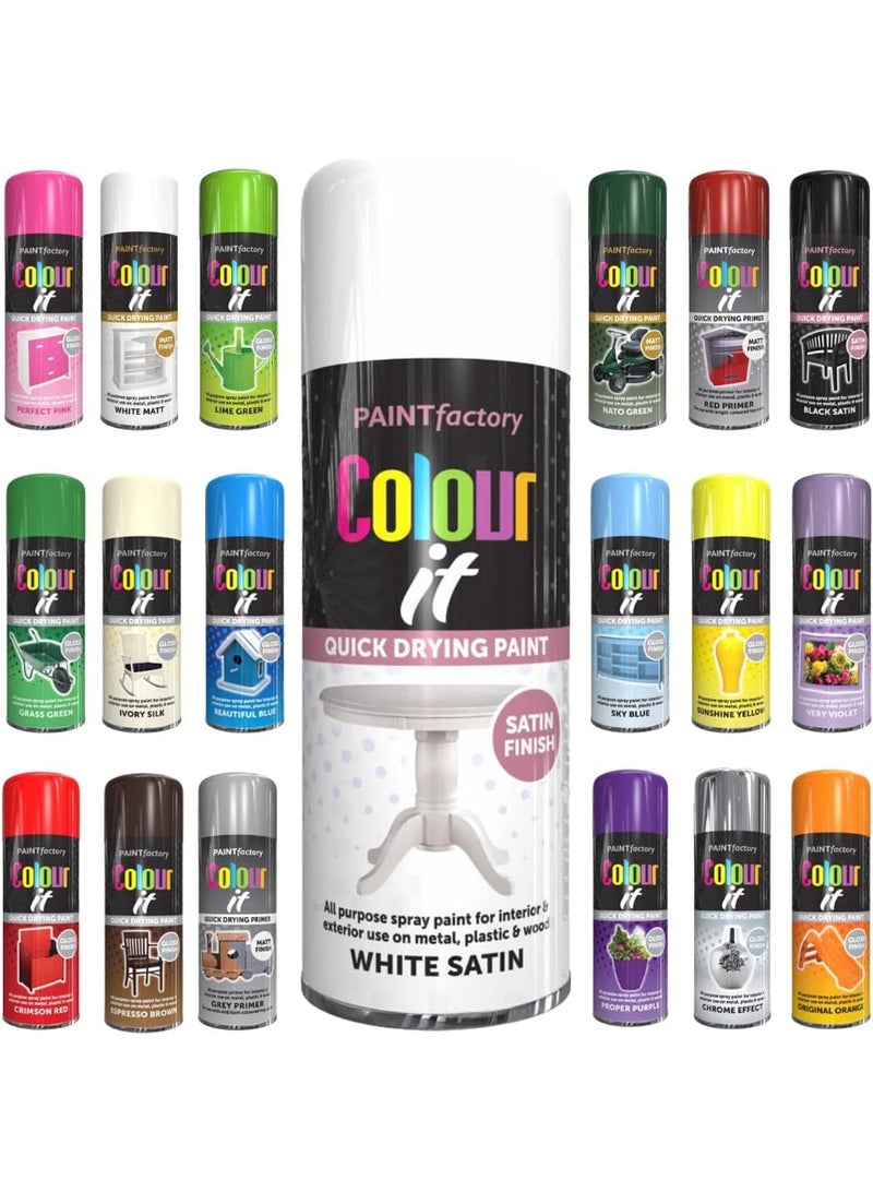 مصنع الطلاء دهان بخاخ ساتان أبيض من باينت فاكتوري ٤٠٠مل - يجف بسرعة عالي الأداء، مناسب للاستخدام الداخلي والخارجي، للاستعمال على المعدن والبلاستيك والخشب. - Image 2