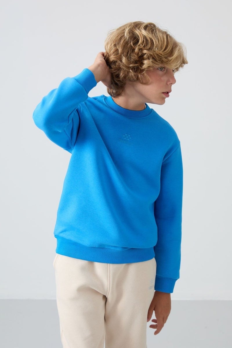 Tommy Life Saks Cotton Thick Fluffy Soft Texture Standard Fit Embroidered Boy's Sweatshirt - 11232  - Image 3