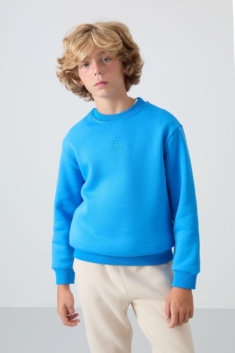 Tommy Life Saks Cotton Thick Fluffy Soft Texture Standard Fit Embroidered Boy's Sweatshirt - 11232  - Image 1