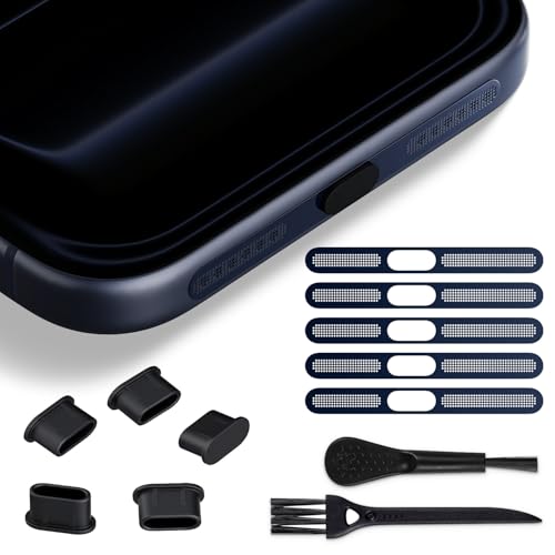 iKammo 5 PCS USB C Speaker Dust Cover for iPhone 17 Pro Max Earpiece Speaker Mesh Anti Dust Proof Adhesive Cover Type C Dust Plugs Port Protector - Image 1