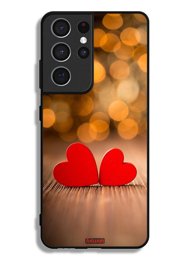 Tolwak Samsung Galaxy S21 Ultra 5G Protective Case Cover Two Beautiful Hearts - Image 3