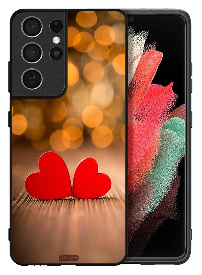 Tolwak Samsung Galaxy S21 Ultra 5G Protective Case Cover Two Beautiful Hearts - Image 2