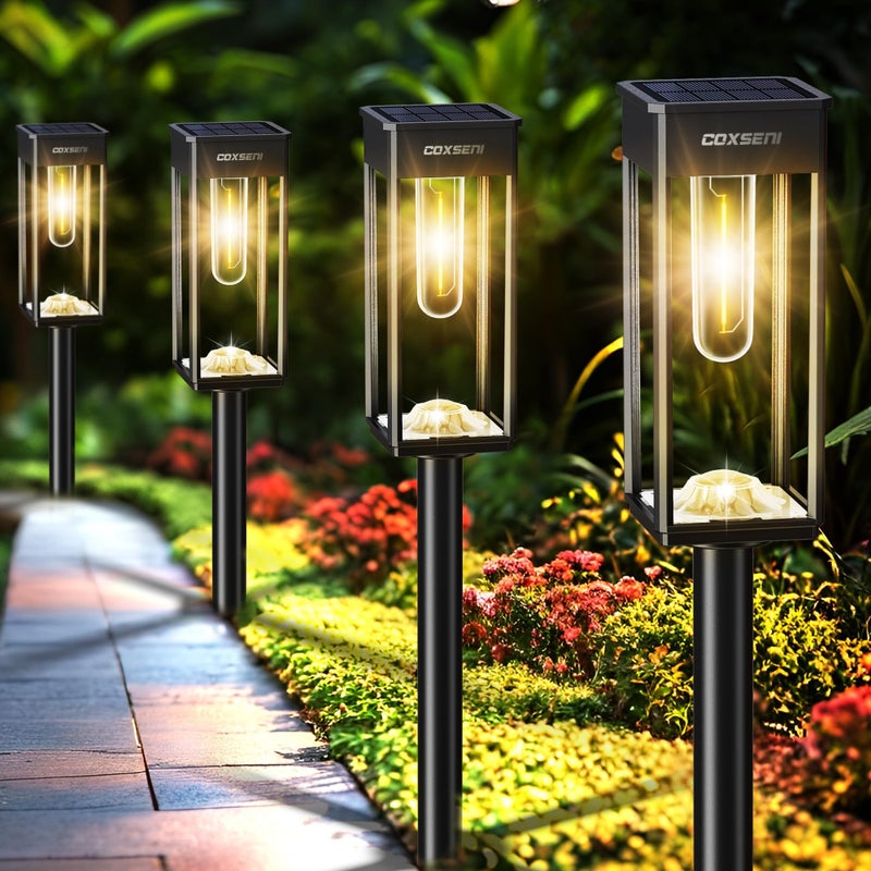 COXSENI Solar Pathway Lights Outdoor IP65 Waterproof 8 Pack 3000K LED Auto OnOff Walkway Landscape Light for Yard Lawn Garden Patio Driveway Outside Decor Warm White - Image 2