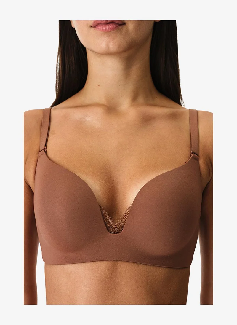 بنتي Women Eliza Push Up Brown Wired Padded Bra