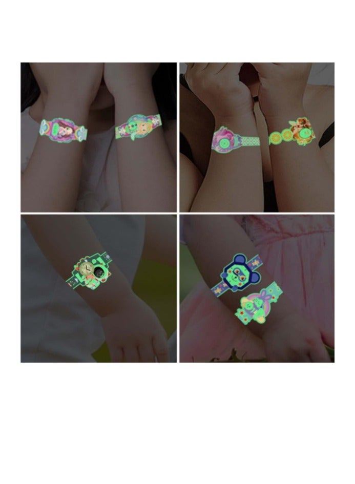 OASIS-TH 12 Sheets Luminous Temporary Tattoos,Waterproof, Sweat Resistant, Watch Tattoo Sticker Boys and Girls Glow Watch Tattoo Sticker - Image 2