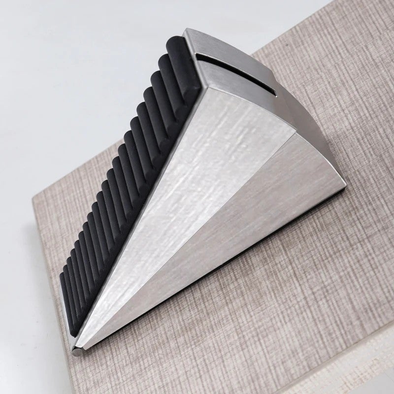 Bluejw Modern Design Stainless Steel Door Stop Wedge with Soft Close Adjustable Rubber Tip - Durable Door Stops Tools - Image 1