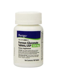 PERRIGO Ferrous Gluconate Green Tablets 324Mg 100Ct 3 Pack  - Image 1