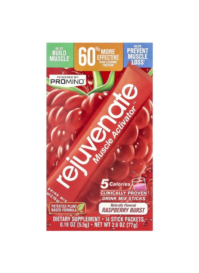 Rejuvenate Rejuvenate, Rejuvenate Muscle Activator™, Drink Mix, Raspberry Burst, 14 Stick Packs, 0.19 oz (5.5 g) Each  - Image 1