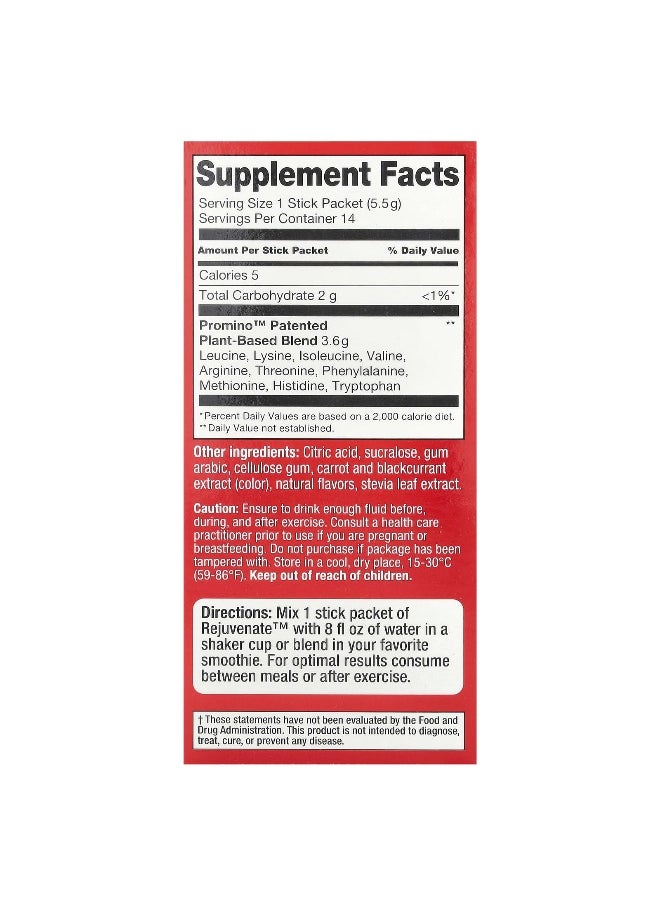 Rejuvenate Rejuvenate, Rejuvenate Muscle Activator™, Drink Mix, Raspberry Burst, 14 Stick Packs, 0.19 oz (5.5 g) Each  - Image 2
