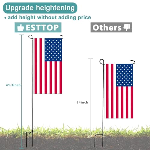 ESTTOP Heavy-Duty 4-Prong Garden Flag Pole Holder Stand – Weatherproof Outdoor Garden & Yard Flag Base for 12x18 Inch House Flags, Ground Flagpole Stand for All-Season Decoration(Flag Not Include) - Image 5