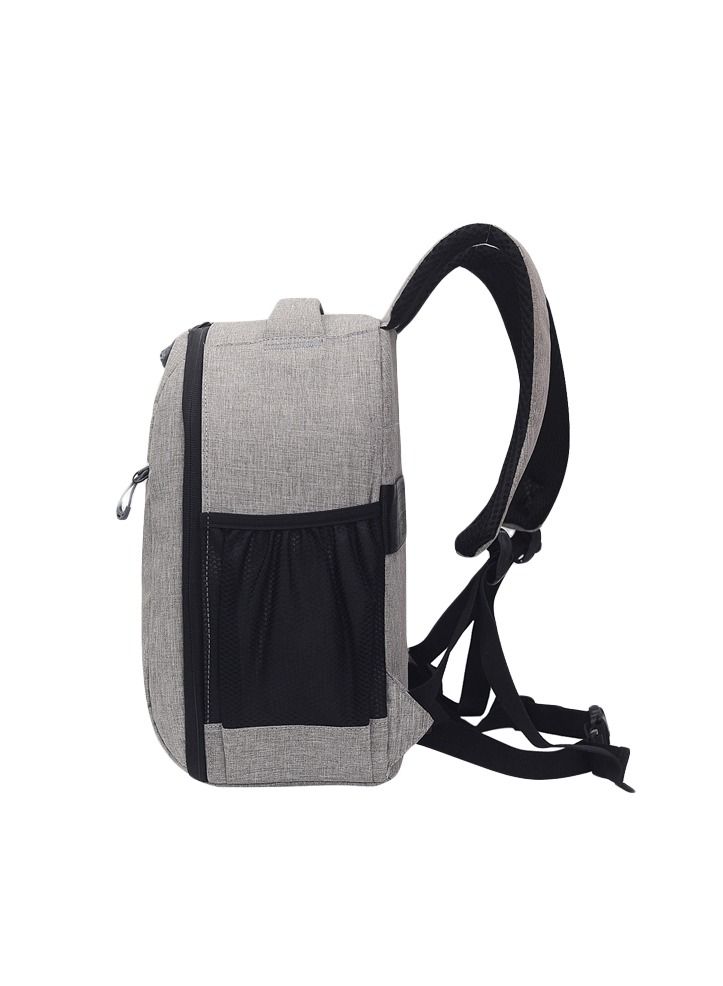 Coopic BP-08 GREY Canvas Camera Backpack 27cm x 17cm x 34cm Waterproof Bag for DSLR SLR Camera Speedlite Flash Camera Lens and Accessories - Image 4