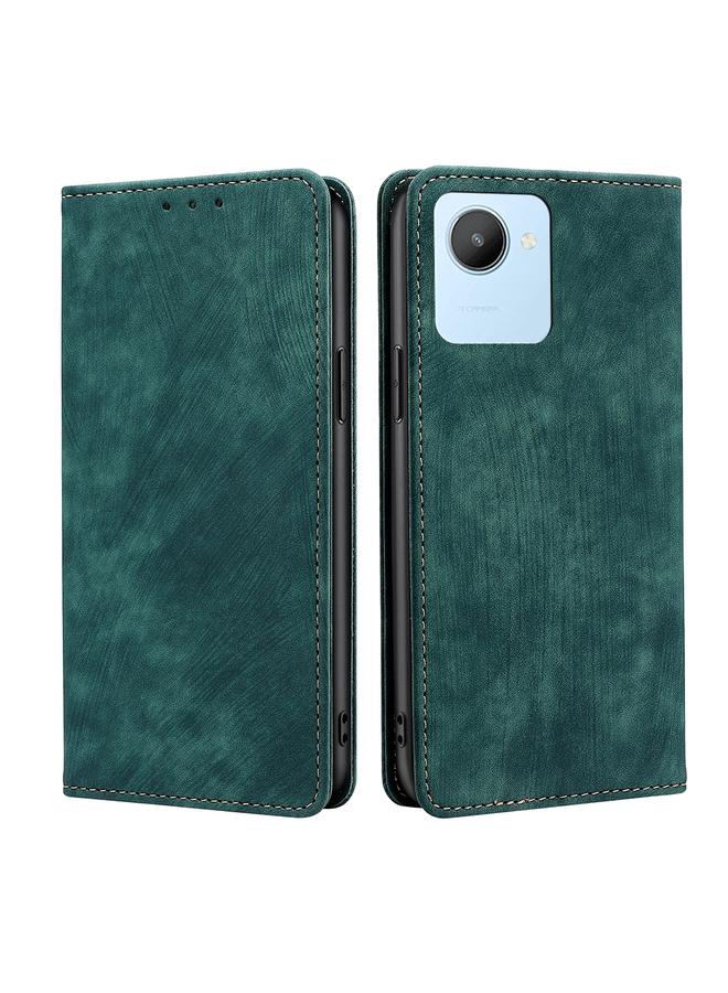 S-TOP Case For Realme C30 4G/Narzo 50i Prime RFID Anti-theft Brush Magnetic Leather Phone Case - Image 1