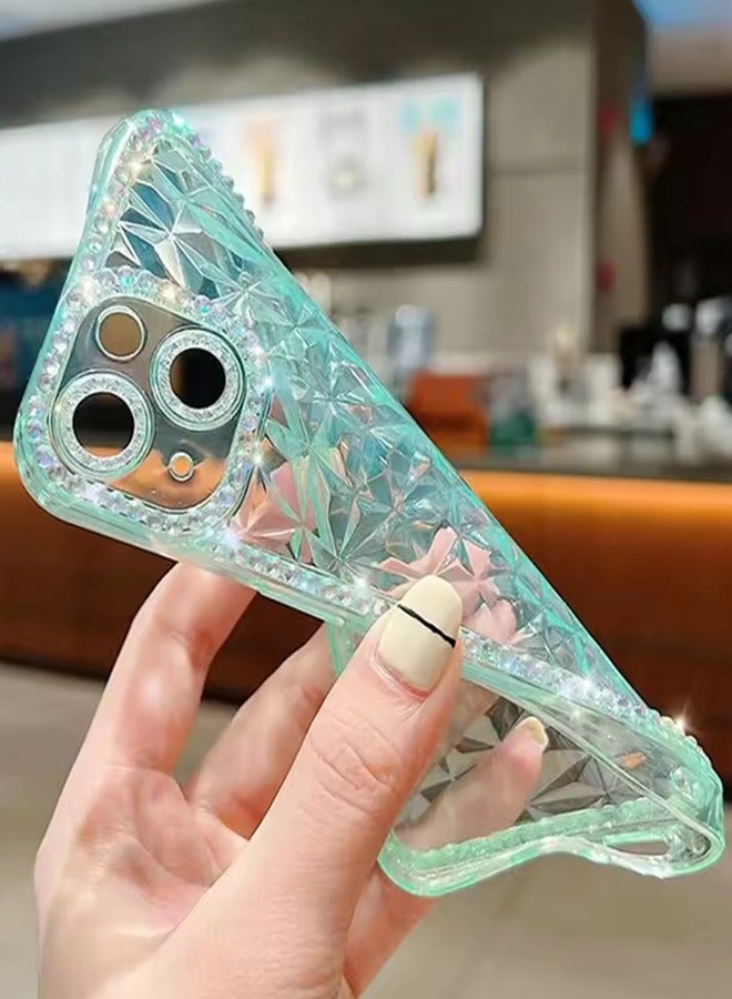 جراب أيفون 13 برو حافظة أيفون 13 برو الفاخرة اللامعة الشفافة لهاتف آيفون 13 برو حافظة من السيليكون المقاوم للصدمات - أخضر - Image 4