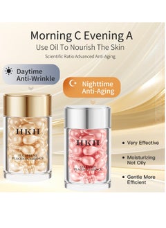 HKH Pro-Retinol Serum For Face Anti-Aging Wrinkle 48 Capsules, Vitamin C Anti-Wrinkle,Vitamin A Retinol Collagen Anti-Aging Night Serum For Women,Smooth,Hydrate,Firming Skin,Travel Portable  - Image 2
