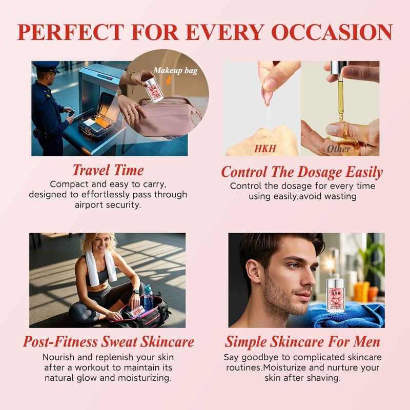 HKH Retinol Serum Capsules for Face: 48 Capsules Vitamin A Anti-Aging Wrinkle Skin Care Night Serum - Vitamin E Collagen Oil for Women - Daily Deep skincare for Fine Lines Smooths Hydrates - 0.58 Oz - Image 3