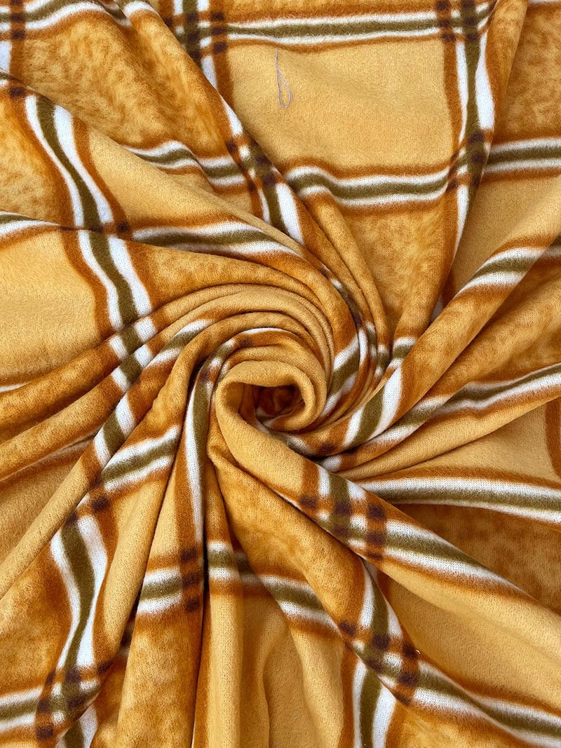 MORADO MORADO Single Bed Woolen Fabric Checkered Quilt CoverDuvet CoverRajai CoverBlanket Cover for Winters 60x90 Inches Brown and Mustard Combo of 2 - Image 5