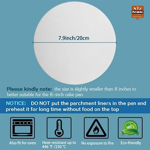PureBake Premium Butter Paper Sheet/Parchment Paper (Round Shape Of 8 Inch - Pack Of 100 Pcs) The Baking Paper Can Be Used For Cake, Rolls Suitable For Microwave Oven, Otg, Airfryer, Medium - Image 2