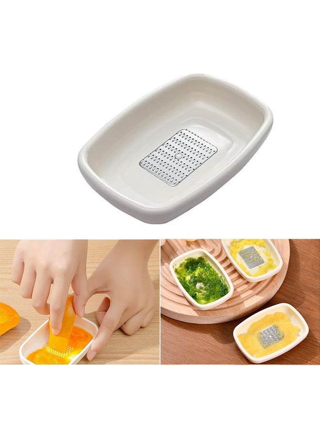 اتش اس مبشرة جبن، مبشرة ليمون، مبشرة خضروات، مبشرة زنجبيل، مبشرة جبن من الفولاذ المقاوم للصدأ، مبشرة جبن بارميزان، ليمون، ثوم، جوزة الطيب، شوكولاتة، فواكه، خضروات (أبيض) - Image 1