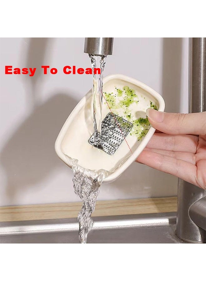 اتش اس مبشرة جبن، مبشرة ليمون، مبشرة خضروات، مبشرة زنجبيل، مبشرة جبن من الفولاذ المقاوم للصدأ، مبشرة جبن بارميزان، ليمون، ثوم، جوزة الطيب، شوكولاتة، فواكه، خضروات (أبيض) - Image 4