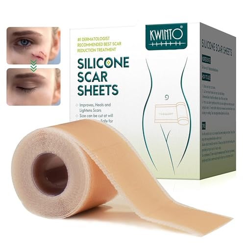 KWINTO Silicone Scar Sheets, Silicon gel sheets for Scars Transparent Medical Silicone Gel Tape for Scar Removal, Silicone Scar Tape Roll For Hypertrophic Scars and Keloids Caused by Surgery - Image 1