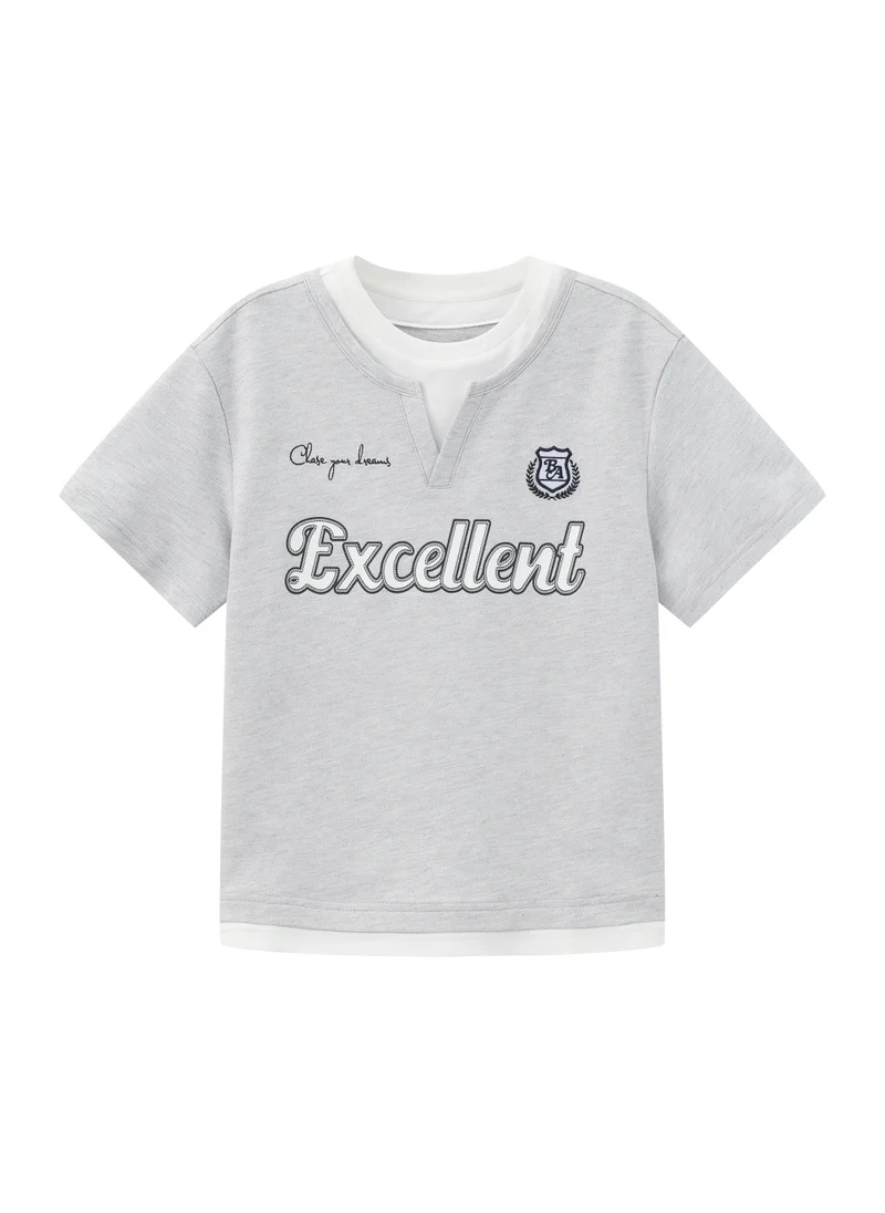 بالابالا Kids Boys Round neck short-sleeved T-shirt