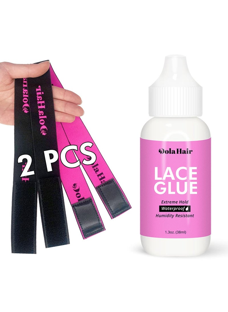 Dolahair - Dolahair Lace Glue for Wigs Wig Glue for Front Lace Wig Waterproof Super Hold Hair Glue for Weave Invisible Hair Bonding Glue Extreme Hold for Hair Systems Lace Glue2 Wig Bands - Image 1