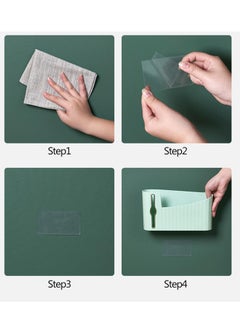 SYOSI SYOSI Wall Mounted Plastic Garbage Bag Holder Mint Green Trash Bag Storage Box Cotton Pad Container For Kitchen Bathroom Bathroom Garbage Bag Organizer  - Image 4