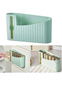 SYOSI SYOSI Wall Mounted Plastic Garbage Bag Holder Mint Green Trash Bag Storage Box Cotton Pad Container For Kitchen Bathroom Bathroom Garbage Bag Organizer  - Image 2