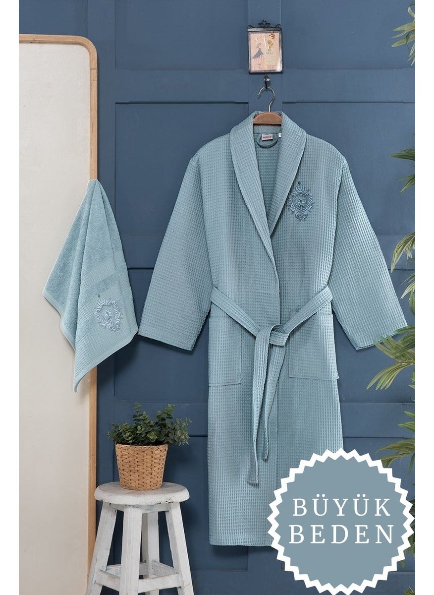 Ruby Large Size Pique Bathrobe Set Blue 2xl - pzsku/Z1FCB8C0343263CA41C98Z/45/_/1741272000/6d8fbcb2-1eeb-4b23-a211-603e52f5203b