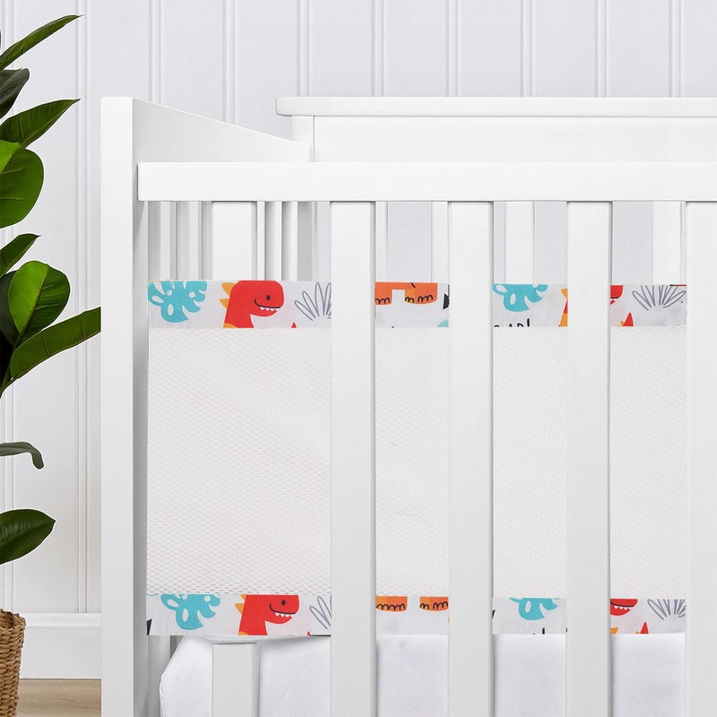 Gordon Home Breathable Mesh Crib Liner Best for Your Baby Safety Fits Full Four Sides of Crib Bed 28 X 360 Cms (Roar) - Image 2