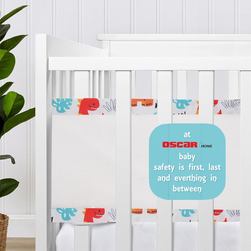 Gordon Home Breathable Mesh Crib Liner Best for Your Baby Safety Fits Full Four Sides of Crib Bed 28 X 360 Cms (Roar) - Image 5
