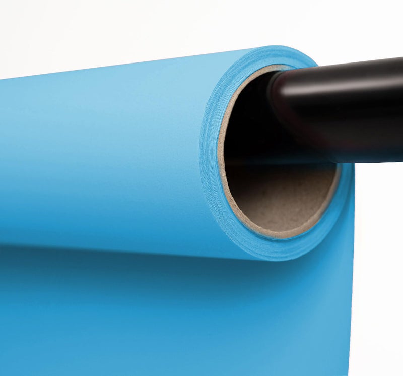 Kate Seamless Paper Backdrop for Photography Solid Blue Backdrop Paper (53''x16.4' Lite Blue) - Image 1