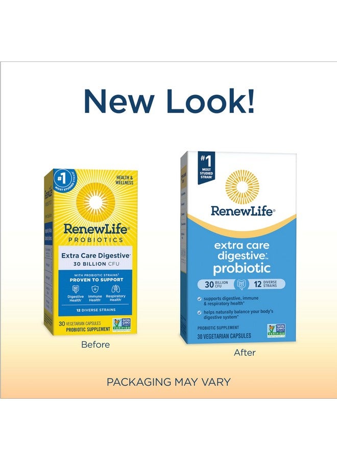 Renew Life كبسولات بروبيوتيك رينو لايف إكسترا كير جو باك، مكمل يومي يدعم الصحة المناعية والهضمية والتنفسية، L. Rhamnosus GG، خالي من الألبان وفول الصويا والغلوتين، 30 مليار CFU، 30 حبة - Image 2