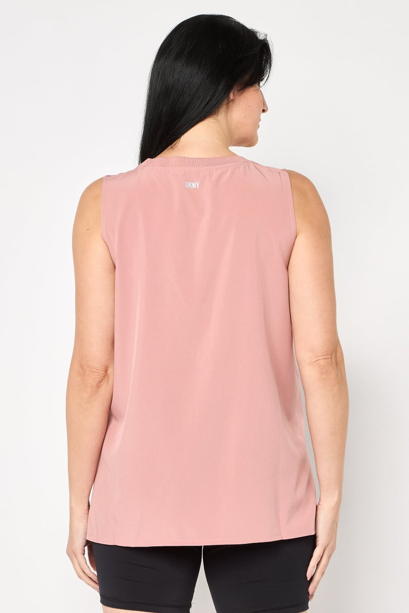 DKNY Women Sportswear Fit Sleeveless Outdoor Top, Blush Pink - Image 4