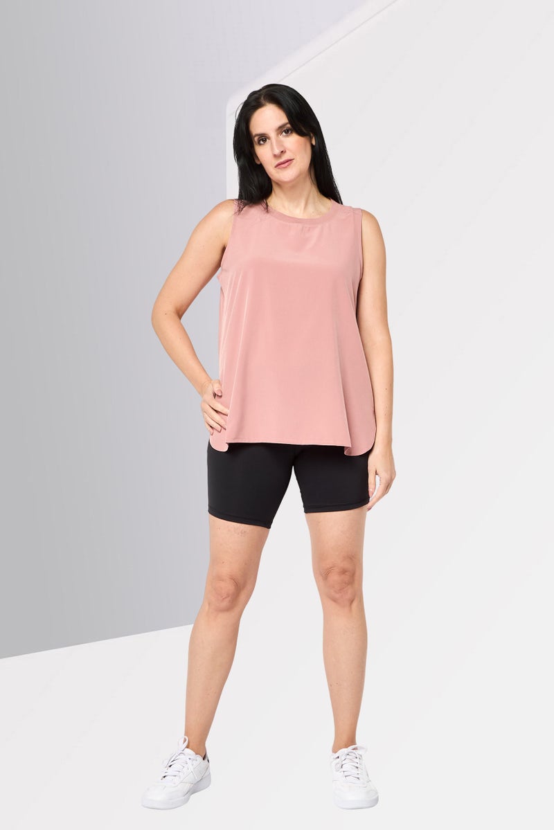 DKNY Women Sportswear Fit Sleeveless Outdoor Top, Blush Pink - Image 2