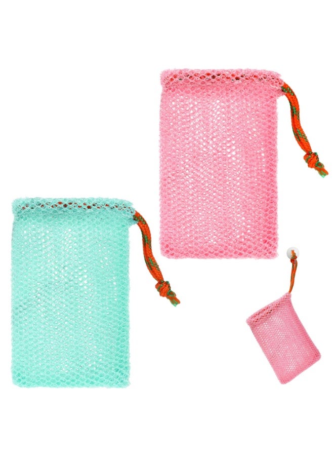 سونسر 2 عبوة كيس صابون بخشونة عميقة، كيس صابون صابون موفر للجيب، إسفنجة استحمام مقشرة للجسم ليفة، إسفنجة حمام مقشرة - Image 1