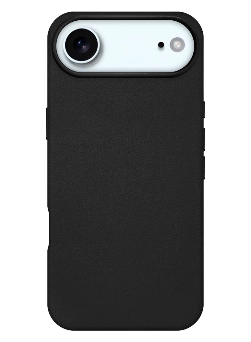 CATANES 2 Pieces Premium Leather Case for iPhone 17 Air – Shockproof - Waterproof - Matte Finish - Anti-Slip - Slim Fit with 3D Screen Protector - Black - Image 5