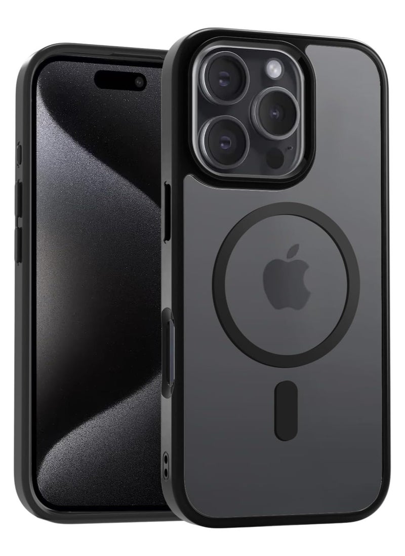 Generic - iPhone 16 Pro Case, Compatible with MagSafe, Shockproof  Protection, Magnetic Phone Case for iPhone 16 Pro , Classic Hybrid Case (HaloLock), Frosted Black - Image 1