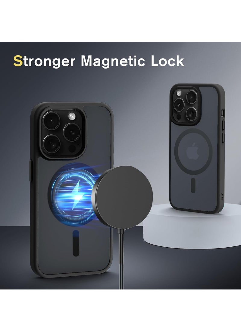 Generic - iPhone 16 Pro Case, Compatible with MagSafe, Shockproof  Protection, Magnetic Phone Case for iPhone 16 Pro , Classic Hybrid Case (HaloLock), Frosted Black - Image 1